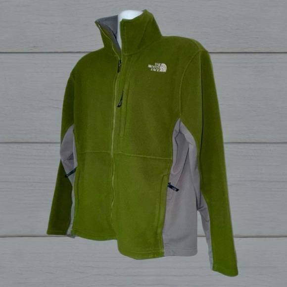 The North Face Full Zip Fleece Jacket Men’s Large Olive Green Gray TKA 100 - Picture 6 of 16